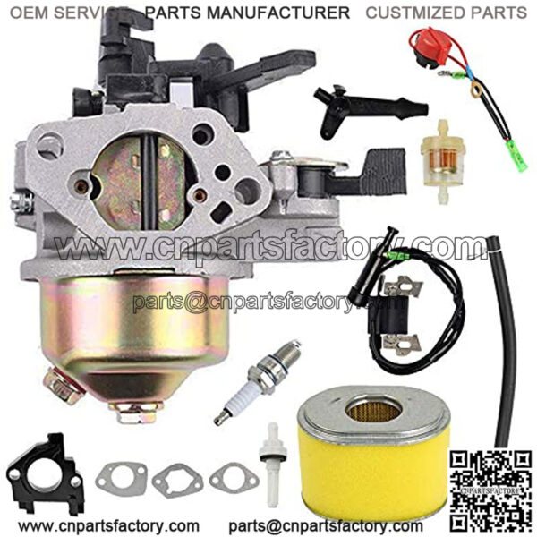 GX390 Carburetor+Ignition Coil Air Filter Kit Compatible with GX340 GX360 GX390 11HP 13HP Engine Generator Lawn Mower Motor Replaces# 16100-ZF6-V01