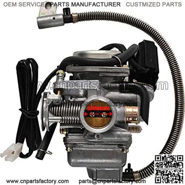 GY6 125cc/150cc Carburetor for 4 Stroke Engines Electric Choke Scooter ATV Go Kart 152QMI 157QMJ with Air Filter Intake Manifold - PD24J 24mm Carb - Image 3