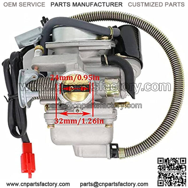 150cc GY6 Carburetor with Air Filter Intake Manifold Replacement for GY6 4 Stroke Engines Electric Choke Motorcycle Scooter 152QMJ 157QMI (with Vacuum Fuel Pump ,Hose Tube Line) - Image 2