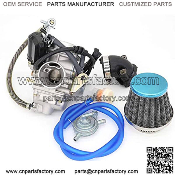 150cc GY6 Carburetor with Air Filter Intake Manifold Replacement for GY6 4 Stroke Engines Electric Choke Motorcycle Scooter 152QMJ 157QMI (with Vacuum Fuel Pump ,Hose Tube Line) - Image 4