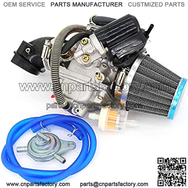 150cc GY6 Carburetor with Air Filter Intake Manifold Replacement for GY6 4 Stroke Engines Electric Choke Motorcycle Scooter 152QMJ 157QMI (with Vacuum Fuel Pump ,Hose Tube Line) - Image 5
