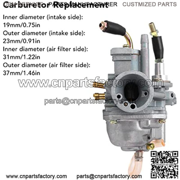 Motorcycle Carburetor, Motorcycle Metal Caburetor Electric Choke Carburetor Replacement for Bombardier DS50 DS90 PGO Big Max - Image 3