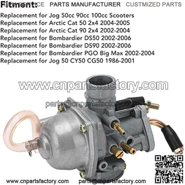 Motorcycle Carburetor, Motorcycle Metal Caburetor Electric Choke Carburetor Replacement for Bombardier DS50 DS90 PGO Big Max - Image 4