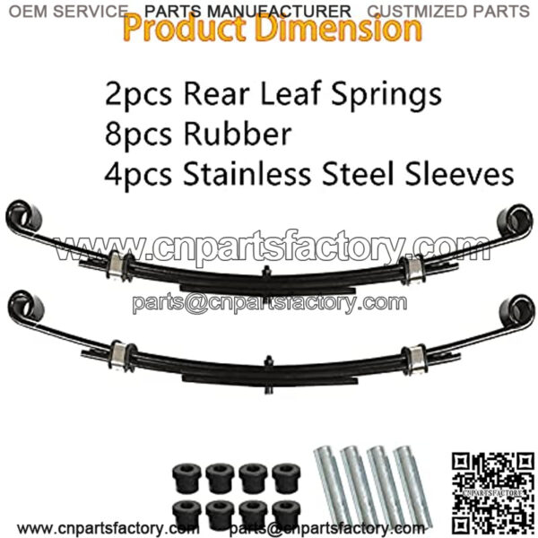 Heavy Duty Rear Leaf Springs Golf Cart Kit with Bushings Replacement for TXT 1996-2013 Gas or Electric - Image 3