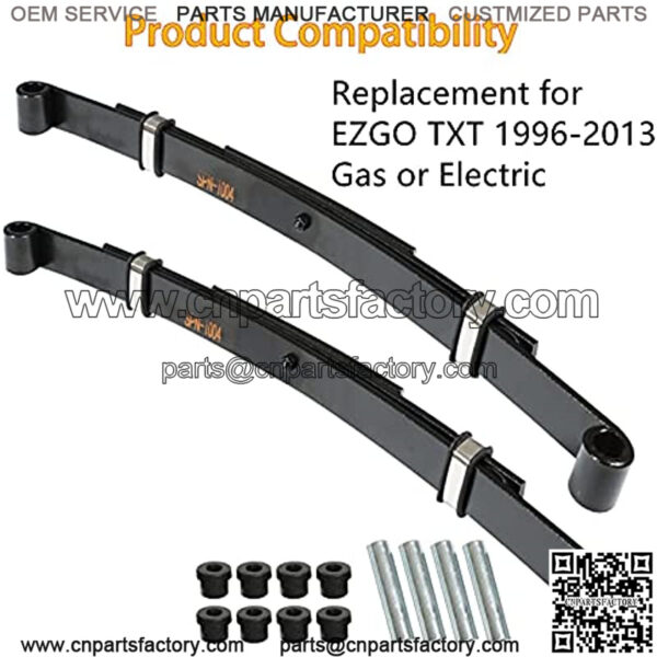 Heavy Duty Rear Leaf Springs Golf Cart Kit with Bushings Replacement for TXT 1996-2013 Gas or Electric - Image 4