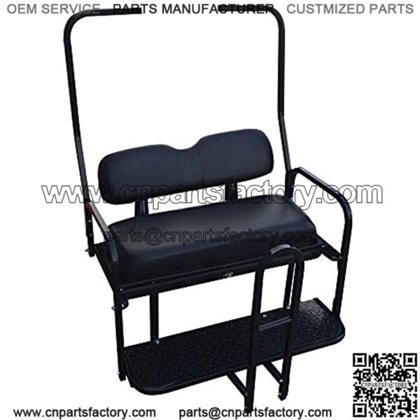 Performance Plus Carts Club Car DS Golf Cart Rear Back Seat Kit for 1982-2000.5 - Black - Image 2