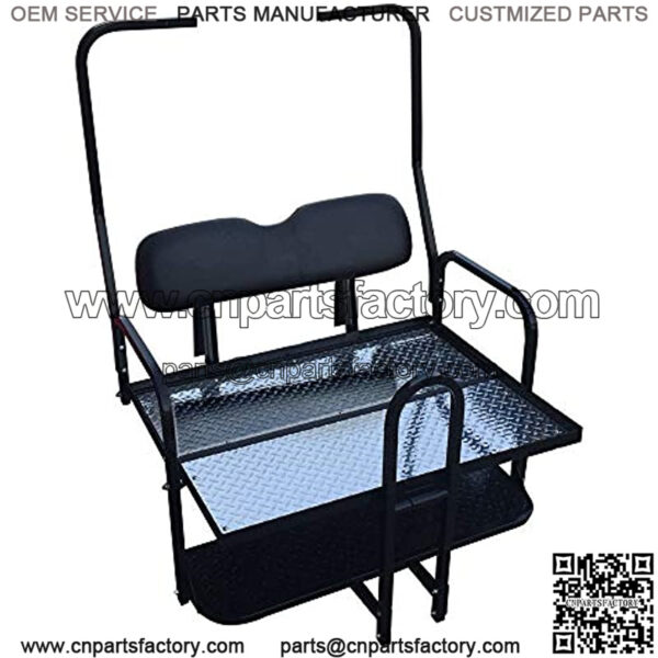 Performance Plus Carts Club Car DS Golf Cart Rear Back Seat Kit for 1982-2000.5 - Black - Image 3