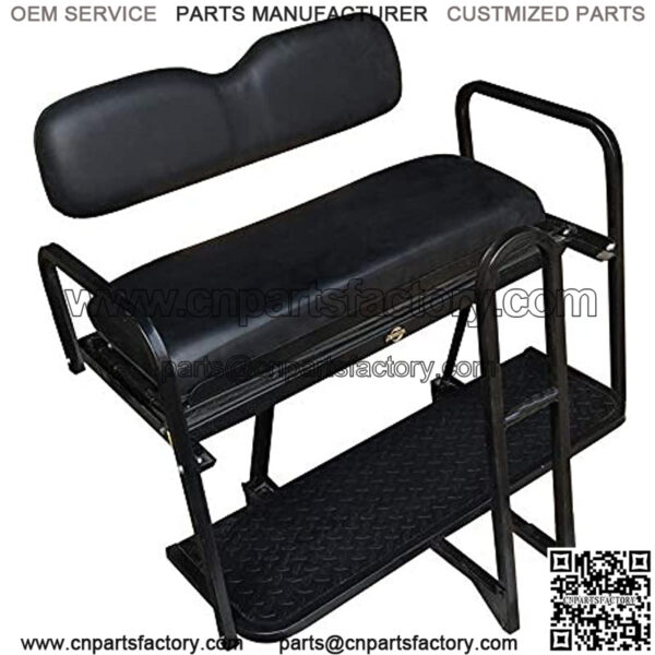 Performance Plus Carts Club Car Precedent Golf Cart Rear Back Seat Kit - Factory Black - Image 2