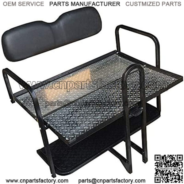Performance Plus Carts Club Car Precedent Golf Cart Rear Back Seat Kit - Factory Black - Image 3
