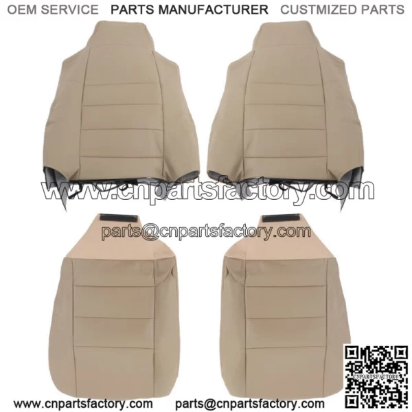 Front Left Right Perforated Seat Cover For 2002-2007 Ford F250 F350 F450 F550 - Image 3