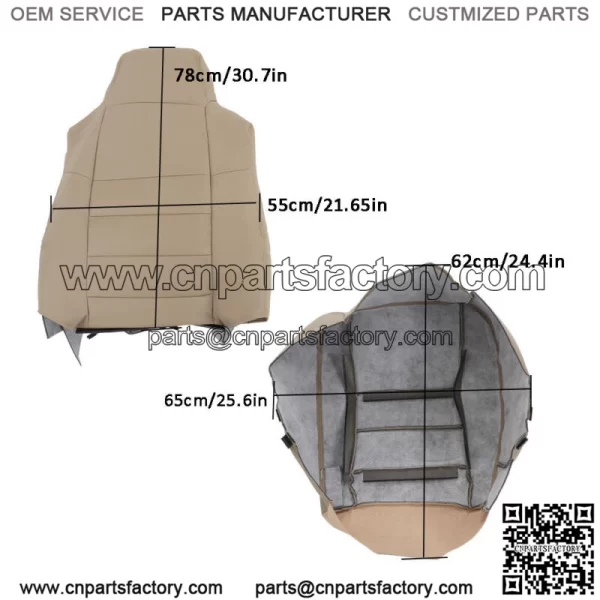 Front Left Right Perforated Seat Cover For 2002-2007 Ford F250 F350 F450 F550 - Image 4
