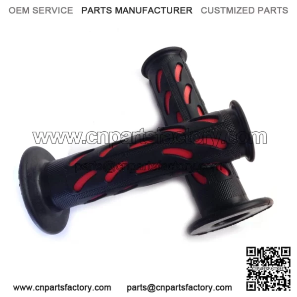 Black Rubber Hand Grips Handlebar For ATV Polaris Arctic Cat Suzuki 22mm 7/8" - Image 2