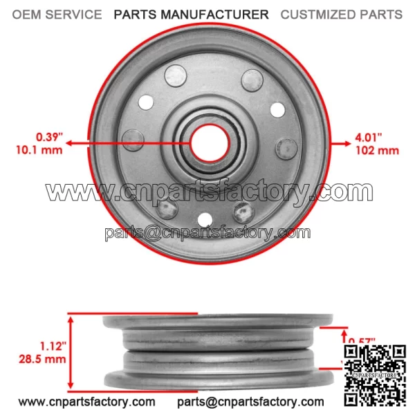 164090 48" 60" 72" Deck Idler Pulley For King Kutter RFM-48 RFM-60 RFM-72 - Image 2
