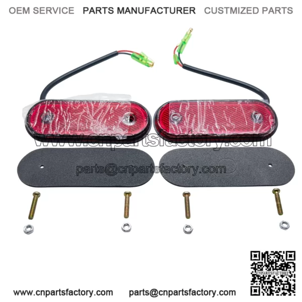 Red Side 20 LED Rear Tail Marker Lights Oval X2 12V 24V Neon Trailer Truck Lorry