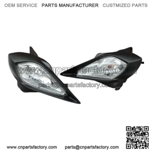 2 x Headlights + bulbs + plastic surround + socket Yamaha YFZ450 Raptor 700 700R