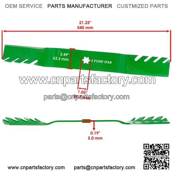 112-0315 1120315 42" Deck Blades w/ Nuts for Toro LX420 LX423 LX425 LX426 LX427 - Image 2