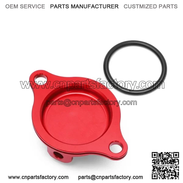 Aluminum Oil Filter Cover w/ Oring Anodized For HONDA TRX450R TRX450ER 2006-2014 - Image 2