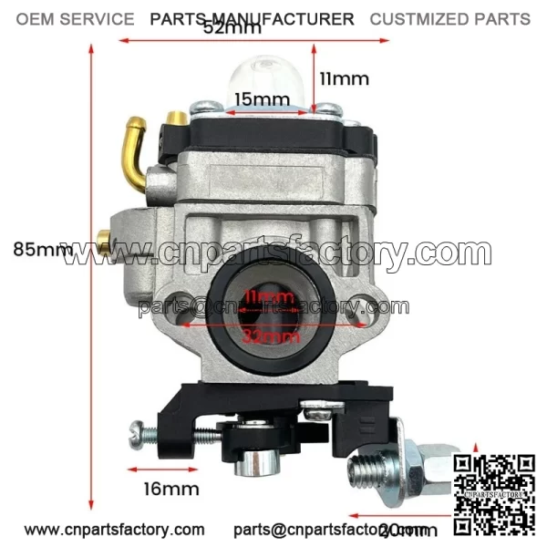 Universal 11mm Carburettor Carb for 22cc 26cc 33cc 34cc 36cc Strimmer Trimmer - Image 2
