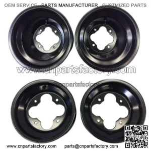 BLACK A5 10" FRONT 9" REAR WHEELS RIMS YAMAHA YFZ450 BANSHEE RAPTOR 700 660