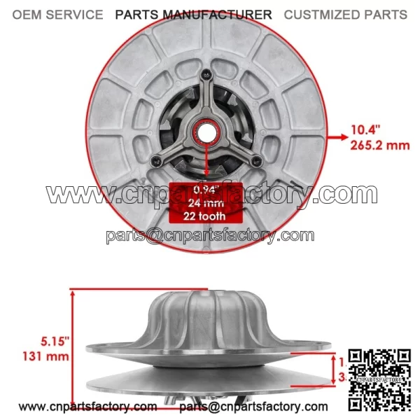 Primary & Secondary Clutch w/ Belt For Polaris RZR Turbo 4 2019 / RS1 2018-2022 - Image 3