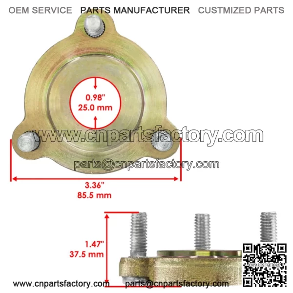 127-0557 Deck Spindle Pulley Hub w/ Studs for Toro Spindle 127-0560 / 127-0570 - Image 2