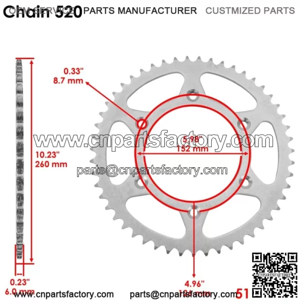Drive Chain & Sprockets for Honda CRF450L 2019-2020 40530-KA3-831 40530-KA4-733 - Image 3