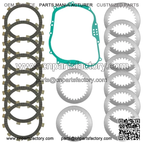 Clutch Friction w/ Steel Plates & Gasket Kit for Kawasaki Z250SL BR250 2014-2018