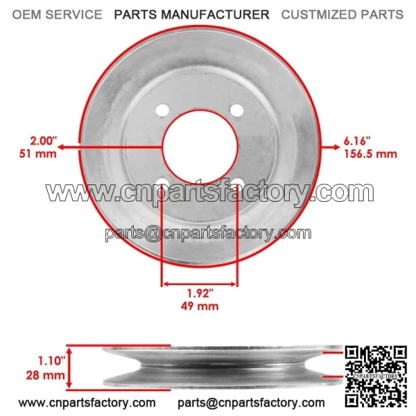 TCU26965 48" Deck Pulley For John Deere Q820 Z510 Z710 Z810 Z820 Z910 Z915 Z920 - Image 2