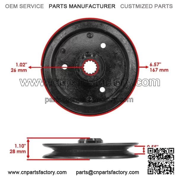 116-0675 1160675 52" Deck Spindle Pulley for Exmark Lazer Z E-Series Zero-Turn - Image 2