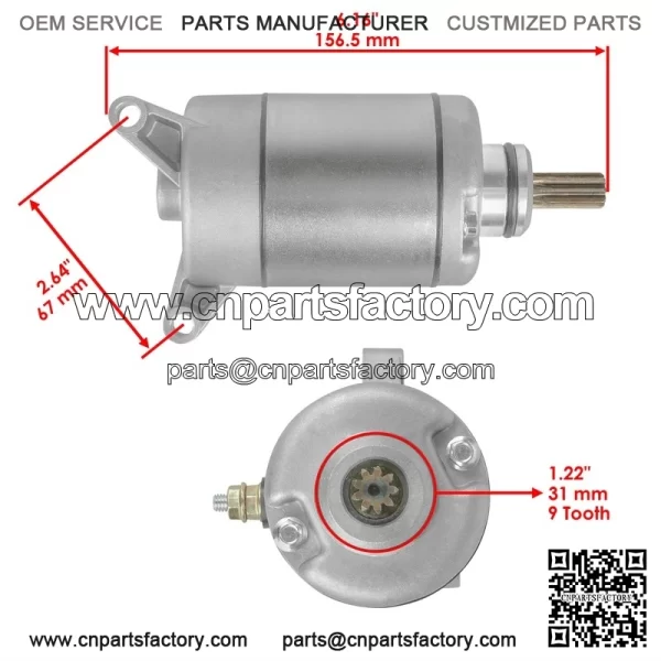 Starter for Yamaha YFZ450 YFZ450X 2004 2005 2006 2007 2008 2009 - Image 2