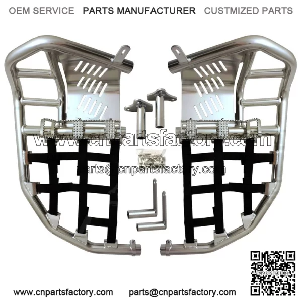 Yamaha YFZ 450  Nerf Bars  Pro Peg Heel Guard  Alba Racing  Silver Black 199T7SB