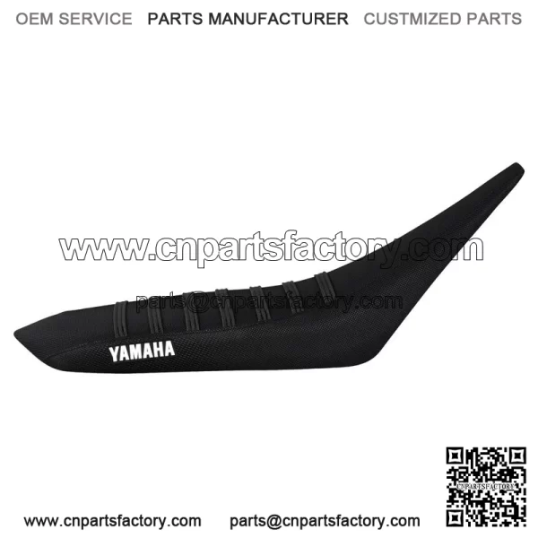 Yamaha YFZ 450 Gripper Seat Cover 2004-2013    all BLACK / BLACK ribs LOGO #200 - Image 2