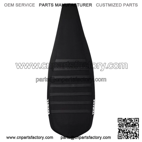 Yamaha YFZ 450 Gripper Seat Cover 2004-2013    all BLACK / BLACK ribs LOGO #200 - Image 3