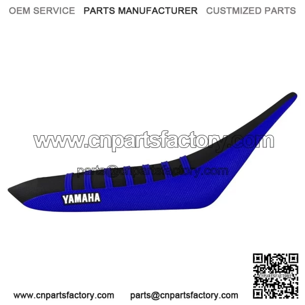 Yamaha YFZ 450 Gripper Seat Cover 2004-2013  BLUE/BLACK/BLUE ribs LOGO #200 - Image 2