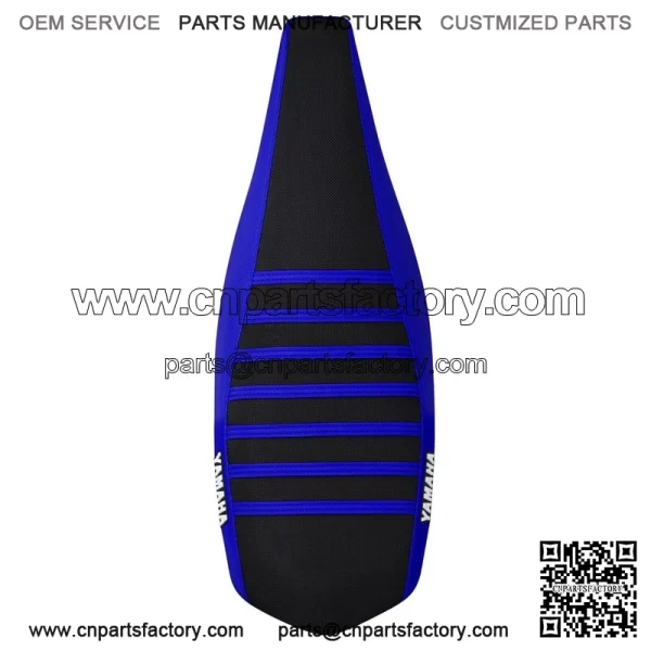 Yamaha YFZ 450 Gripper Seat Cover 2004-2013  BLUE/BLACK/BLUE ribs LOGO #200 - Image 3