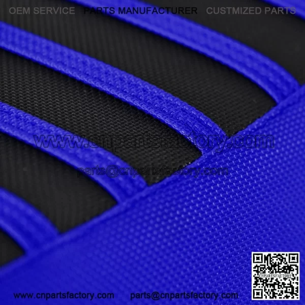 Yamaha YFZ 450 Gripper Seat Cover 2004-2013  BLUE/BLACK/BLUE ribs LOGO #200 - Image 4