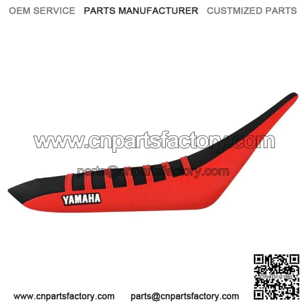 Yamaha YFZ 450 Gripper Seat Cover  2004-2013  RED/BLACK/RED ribs LOGO #200 - Image 2