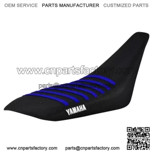 Yamaha YFZ 450 Gripper Seat Cover 2004 - 2013  all BLACK w/ BLUE ribs LOGO #200