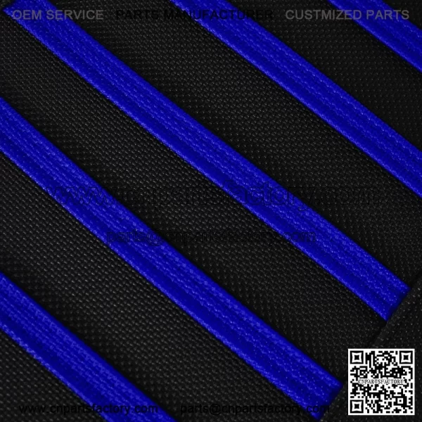 Yamaha YFZ 450 Gripper Seat Cover 2004 - 2013  all BLACK w/ BLUE ribs LOGO #200 - Image 4