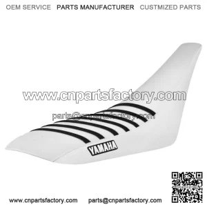 Yamaha YFZ 450 Gripper Seat Cover 2004-2013  all WHITE/ BLACK ribs LOGO #200
