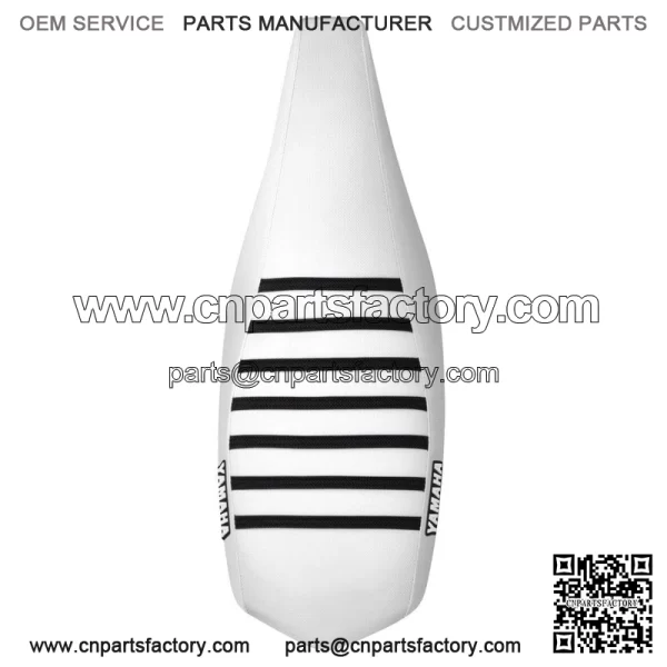 Yamaha YFZ 450 Gripper Seat Cover 2004-2013  all WHITE/ BLACK ribs LOGO #200 - Image 3