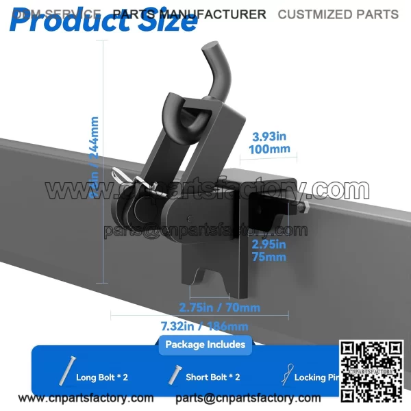 Heavy Duty Weight Distribution Hitch Hookup Bracket - Trailer Hitch Accessory, 2-Pack Black Steel Replacement Parts for RV Trailers - Image 2