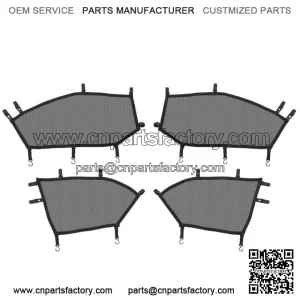 4-Piece Black Window Nets Set for Can-Am Maverick X3 MAX 4-Door (2017-2025)